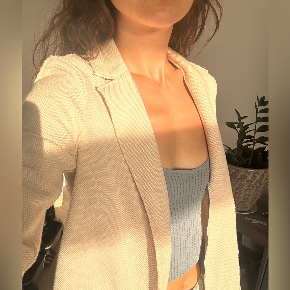 Topshop Blush Knit Blazer